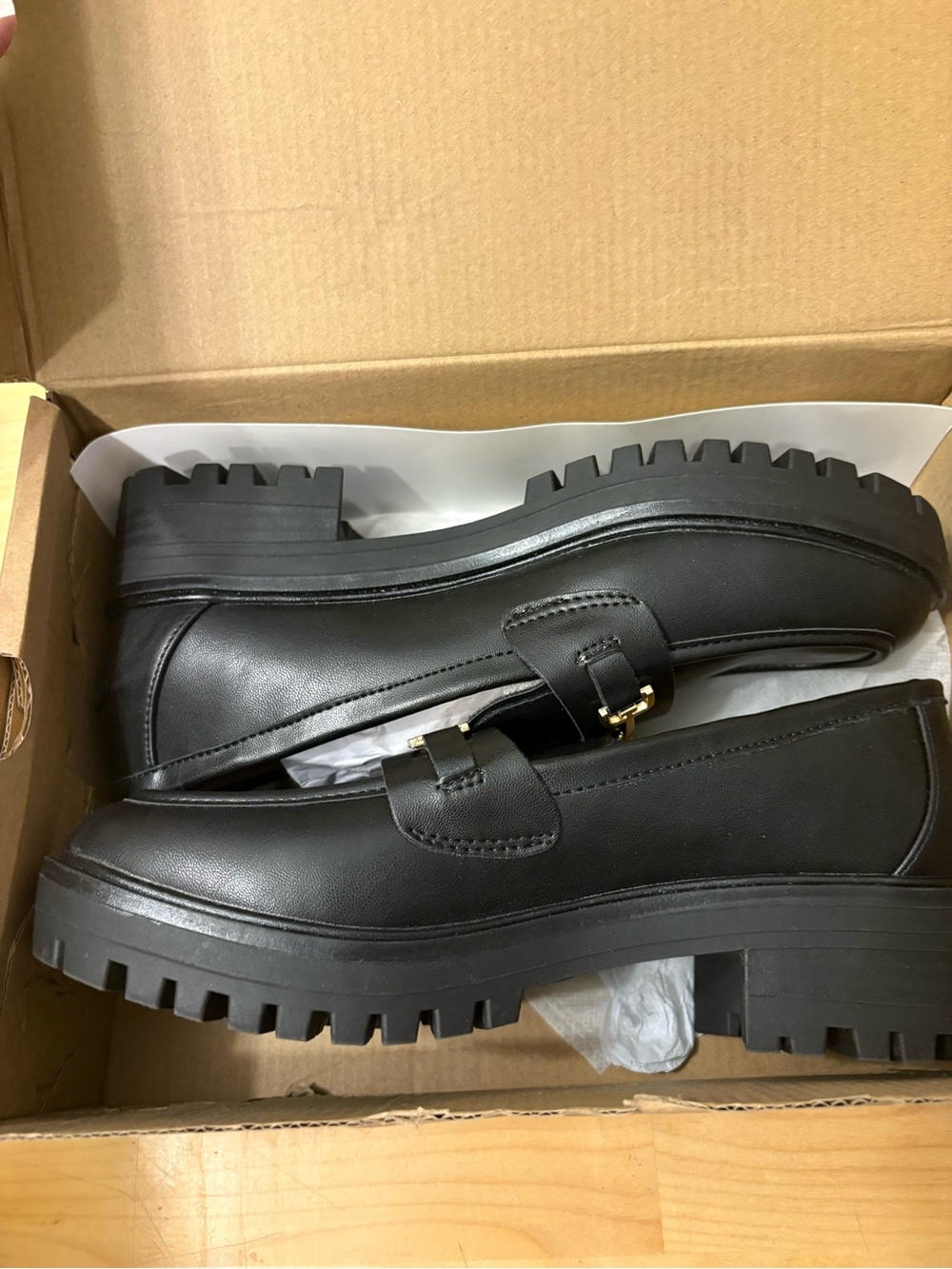 Amazon Black Leather Loafers with Gold Horsebit - Picture 8 of 9